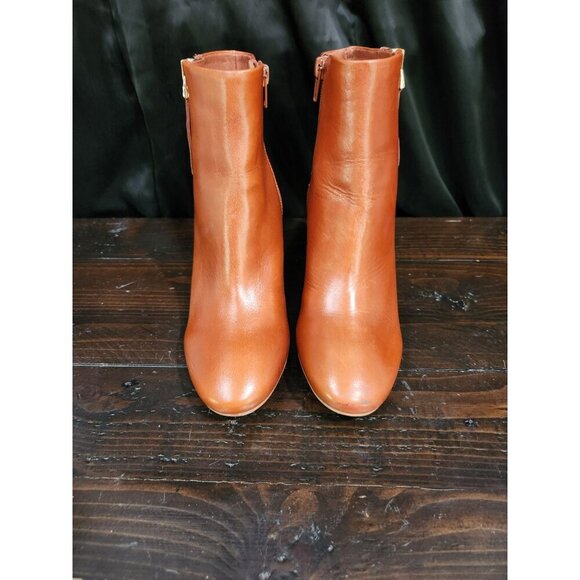 NEW Jeffrey Campbell Prianka Cognac Leather Ankle Zip Booties/Sz. 6 - Picture 6 of 12